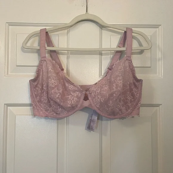 SavagexFenty Pink Lace Unlined Underwire Bra - Picture 1 of 3